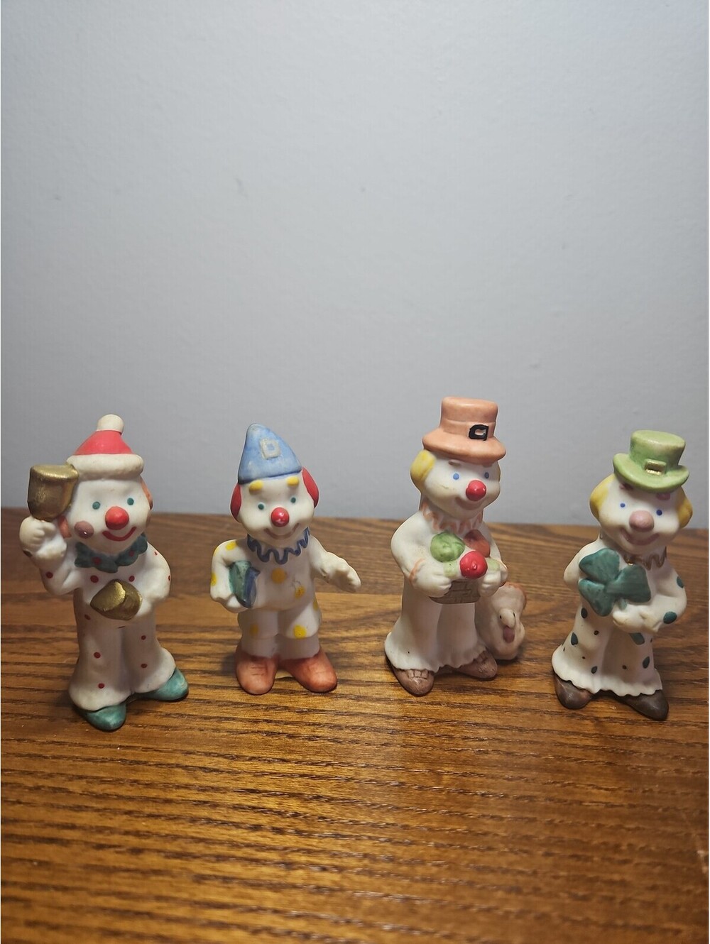 Napco Lot of 4 Vintage Circus Clown Porcelain Mini Figure Collectible Turkey